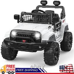 Ride on Truck Car 12V for Kids Electric Vehicles Toy Car withRemote Control White