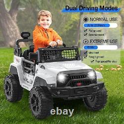 Ride on Truck Car 12V for Kids Electric Vehicles Toy Car withRemote Control White