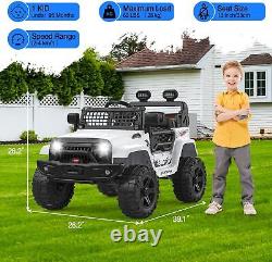Ride on Truck Car 12V for Kids Electric Vehicles Toy Car withRemote Control White