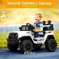 Ride on Truck Car 12V for Kids Electric Vehicles Toy Car withRemote Control White