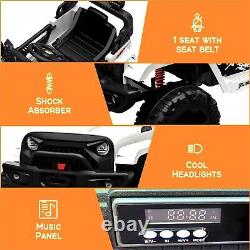 Ride on Truck Car 12V for Kids Electric Vehicles Toy Car withRemote Control White