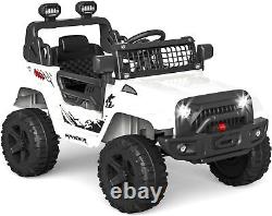 Ride on Truck Car 12V for Kids Electric Vehicles Toy Car withRemote Control White