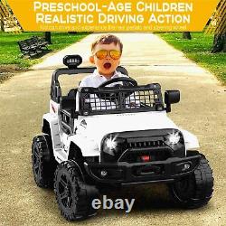 Ride on Truck Car 12V for Kids Electric Vehicles Toy Car withRemote Control White