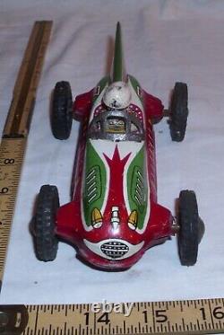 Rocket #7 Friction Race Car Tin Firction Toy Japan