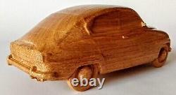 Saab 96 1960 116 wood scale model car vehicle sculpture replica oldtimer toy