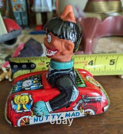 Scarce Vintage Marx NUTTY MAD MADS Monster TIN FRICTION CAR 1960s