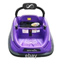 Serenelife Kids Toy Electric Ride On Bumper Car Vehicle with Remote Control-Purple