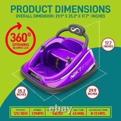 Serenelife Kids Toy Electric Ride On Bumper Car Vehicle with Remote Control-Purple