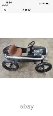 Snap-on Special Pedal Car Ride-On Toy Vehicle Black/Silver with Brown Seat