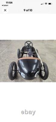Snap-on Special Pedal Car Ride-On Toy Vehicle Black/Silver with Brown Seat