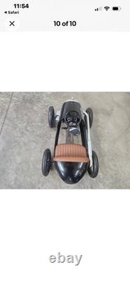 Snap-on Special Pedal Car Ride-On Toy Vehicle Black/Silver with Brown Seat