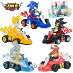 Sonic Racing Car Lot 5 Action Figures Toy Child Racing Vehicle Silver 12Cm