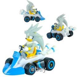 Sonic Racing Car Lot 5 Action Figures Toy Child Racing Vehicle Silver 12Cm