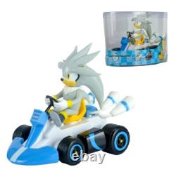 Sonic Racing Car Lot 5 Action Figures Toy Child Racing Vehicle Silver 12Cm
