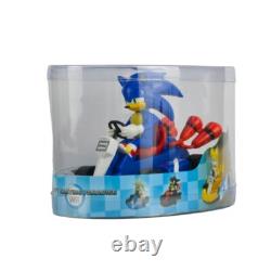 Sonic Racing Car Lot 5 Action Figures Toy Child Racing Vehicle Silver 12Cm