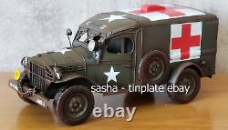 TINPLATE MODEL DOD USA ARMY TRUCK car ambulance auto medical handmade loft decor