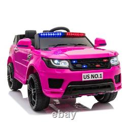 TOBBI 12V Electric Police Vehicle Battery Powered SUV Cars with Remote Control