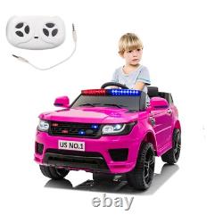 TOBBI 12V Electric Police Vehicle Battery Powered SUV Cars with Remote Control