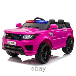 TOBBI 12V Electric Police Vehicle Battery Powered SUV Cars with Remote Control