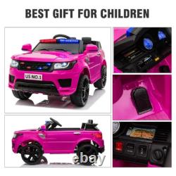 TOBBI 12V Electric Police Vehicle Battery Powered SUV Cars with Remote Control