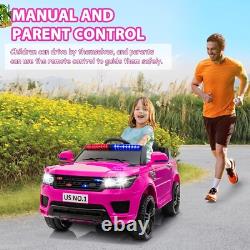 TOBBI 12V Electric Police Vehicle Battery Powered SUV Cars with Remote Control
