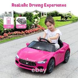 TOBBI 12V Kid Ride on Car Electric Vehicle Toy Maserati Ghibli Licensed withRemote