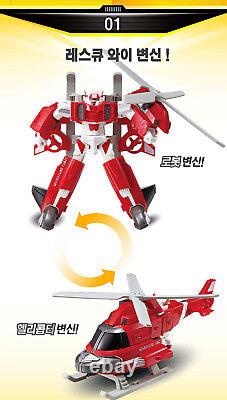 TOBOT V RESCUE Y Helicopter Red Transforming Robot Car Vehicle Toy Tokey 2018