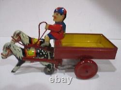 TROTTY PONY CAR WindUp All Tin- Near Mint N Box Condition-Works great