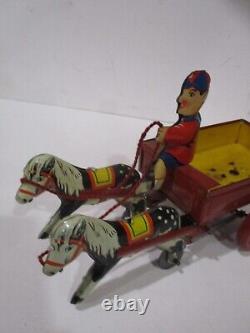 TROTTY PONY CAR WindUp All Tin- Near Mint N Box Condition-Works great