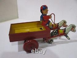 TROTTY PONY CAR WindUp All Tin- Near Mint N Box Condition-Works great