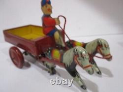 TROTTY PONY CAR WindUp All Tin- Near Mint N Box Condition-Works great