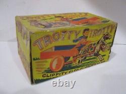 TROTTY PONY CAR WindUp All Tin- Near Mint N Box Condition-Works great