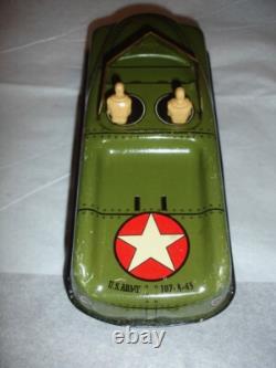 TX ESTATE VTG Courtland 40s 50s Tin Litho US Army Vehicle Friction Toy Car 7