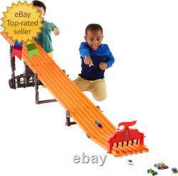 Toy Car Playset with Lights Sounds & 6 164 Scale Vehicles Super 6-Lane
