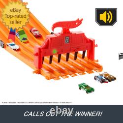 Toy Car Playset with Lights Sounds & 6 164 Scale Vehicles Super 6-Lane