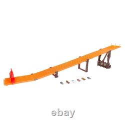 Toy Car Playset with Lights, Sounds & 6 164 Scale Vehicles, Super 6-Lane Rac