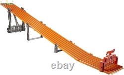 Toy Car Playset with Lights, Sounds & 6 164 Scale Vehicles, Super 6-Lane Rac