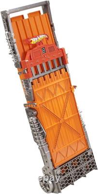 Toy Car Playset with Lights, Sounds & 6 164 Scale Vehicles, Super 6-Lane Racewa