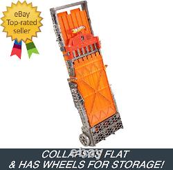 Toy Car Playset with Lights, Sounds & 6 164 Scale Vehicles, Super 6-Lane Racewa