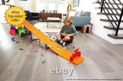 Toy Car Playset with Lights Sounds & 6 164 Scale Vehicles Super 6 Lane Raceway