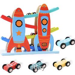 Toy Car Ramp Toddler Race Track with 4 Cars Racer, Kids Vehicle Playsets