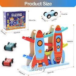 Toy Car Ramp Toddler Race Track with 4 Cars Racer, Kids Vehicle Playsets