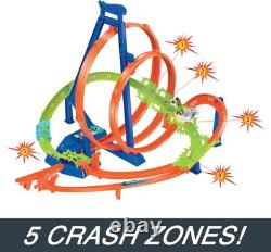 Toy Car Track Set Action Epic Crash Dash with 164 Scale Vehicle & 5 Action Z