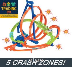 Toy Car Track Set Action Epic Crash Dash with 164 Scale Vehicle & 5 Action Zone