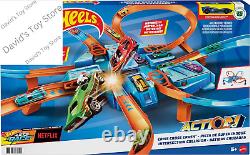 Toy Car Track Set, Criss Cross Crash with 164 Scale Vehicle, Powered by a Motor