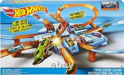Toy Car Track Set, Criss Cross Crash with 164 Scale Vehicle, Powered by a Motor