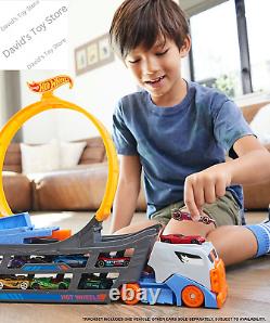 Toy Car Track Set, Stunt & Go Playset with 164 Scale Vehicle, Transforming Haul