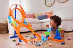 Toy Car Track Set with Figure-8 Jump & 164 Scale Vehicle, 2-Ft Tall Track, Conn