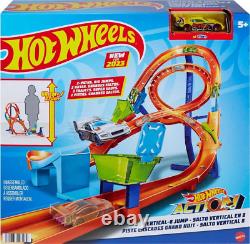 Toy Car Track Set with Figure-8 Jump & 164 Scale Vehicle, 2-Ft Tall Track, Conn