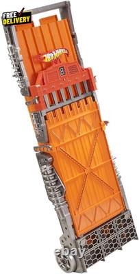 Toy Car Track Set with Lights Sounds & 6 164 Scale Vehicles Super 6-Lane Ra